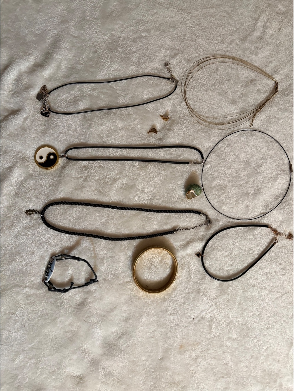 Lot of jewelry Yin Yang pendant necklace black cord chokers bracelets